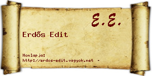 Erdős Edit névjegykártya